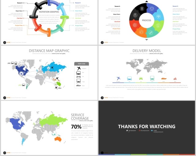 创意铅笔图形互联网信息图标PPT可视化素材模板Atlas Powerpoint