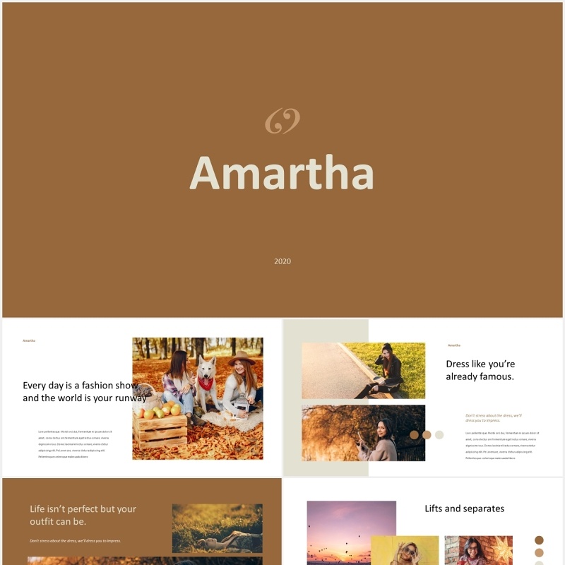 时尚摄影宣传展示PPT模板Amarta - Look Book Style Powerpoint