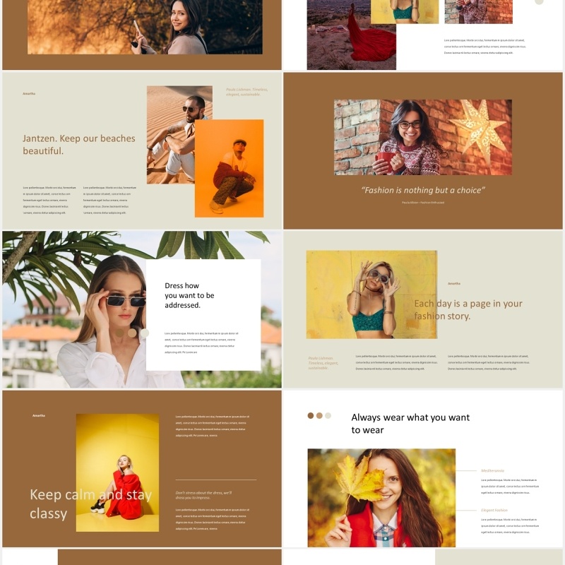 时尚摄影宣传展示PPT模板Amarta - Look Book Style Powerpoint