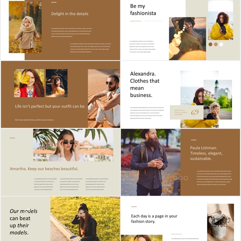 时尚摄影宣传展示PPT模板Amarta - Look Book Style Powerpoint