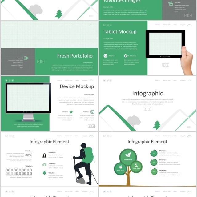 绿色户外旅游策划宣传PPT图文排版模板Massive - Powerpoint Template 绿色户外旅游策划宣传PPT图文排版模板Massive - Powerpoint Template