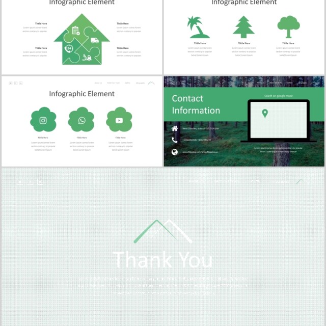 绿色户外旅游策划宣传PPT图文排版模板Massive - Powerpoint Template