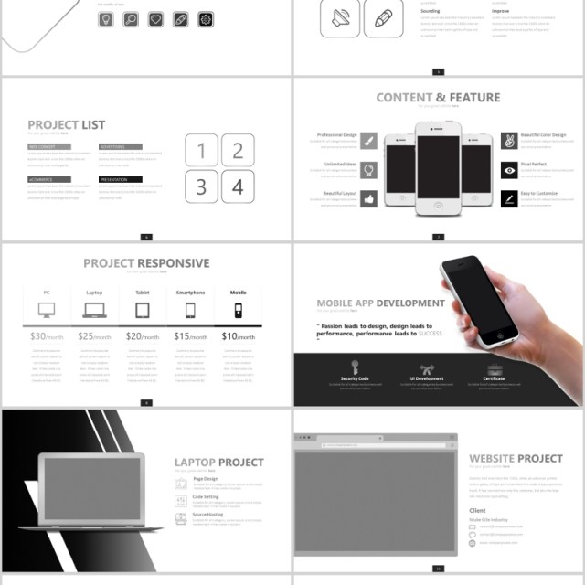 简洁个性图形工作汇报PPT信息图表模板Tikusan Powerpoint