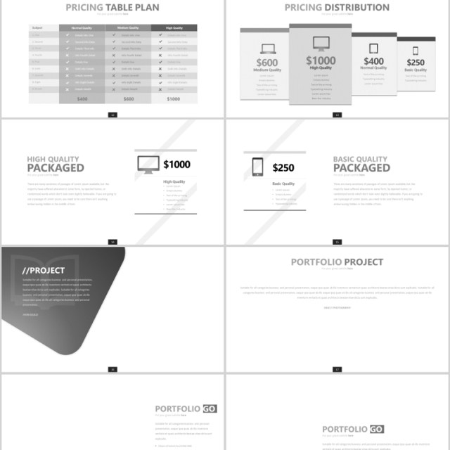 简洁个性图形工作汇报PPT信息图表模板Tikusan Powerpoint