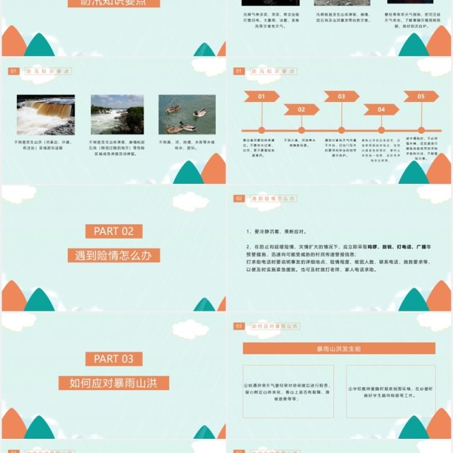 汛期安全知识教育培训课件PPT模板