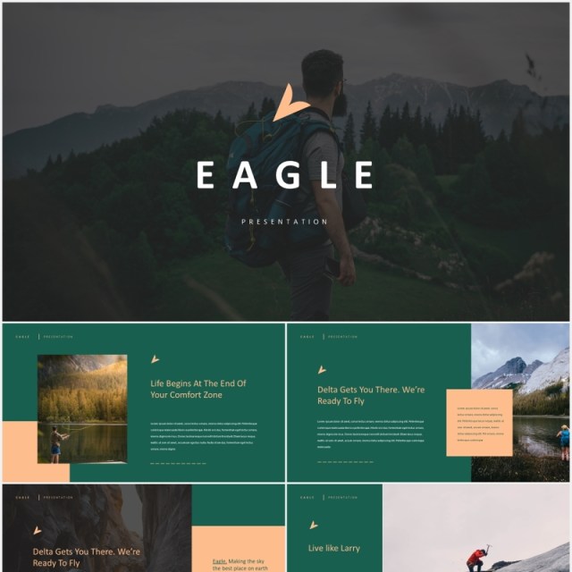 户外旅游探险PPT模板eagle adventure powerpoint template