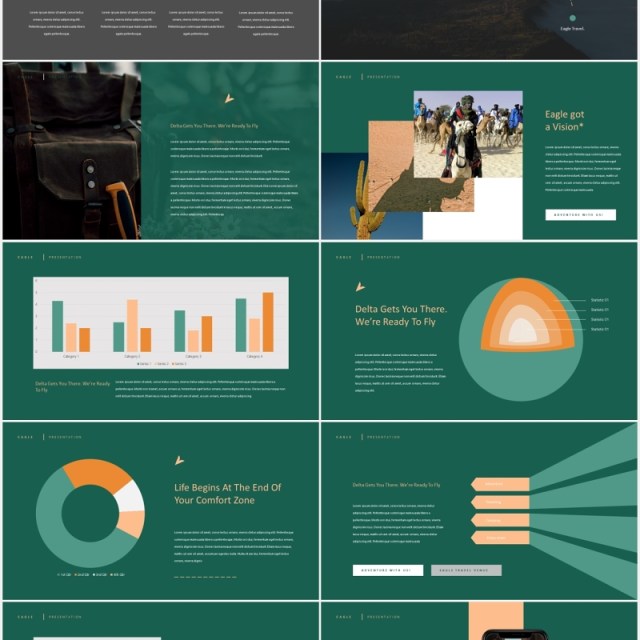 户外旅游探险PPT模板eagle adventure powerpoint template