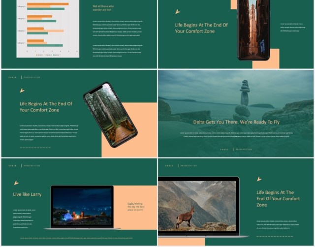 户外旅游探险PPT模板eagle adventure powerpoint template