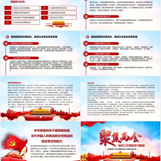 大气聚焦两会政府工作报告学习解读党建PPT模板 大气聚焦两会政府工作报告学习解读党建PPT模板