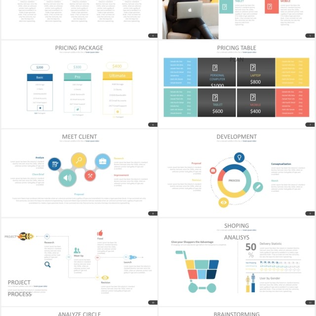 简约商务工作报告PPT素材模板nineteen powerpoint template