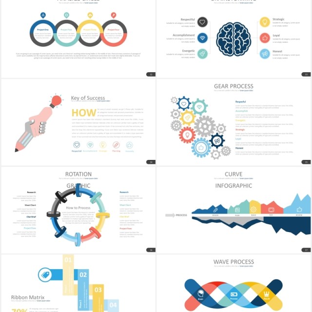 简约商务工作报告PPT素材模板nineteen powerpoint template