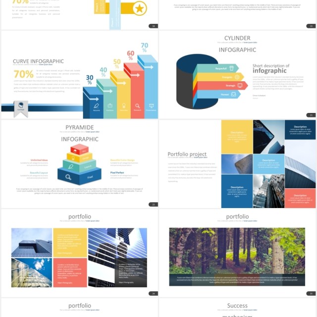 简约商务工作报告PPT素材模板nineteen powerpoint template