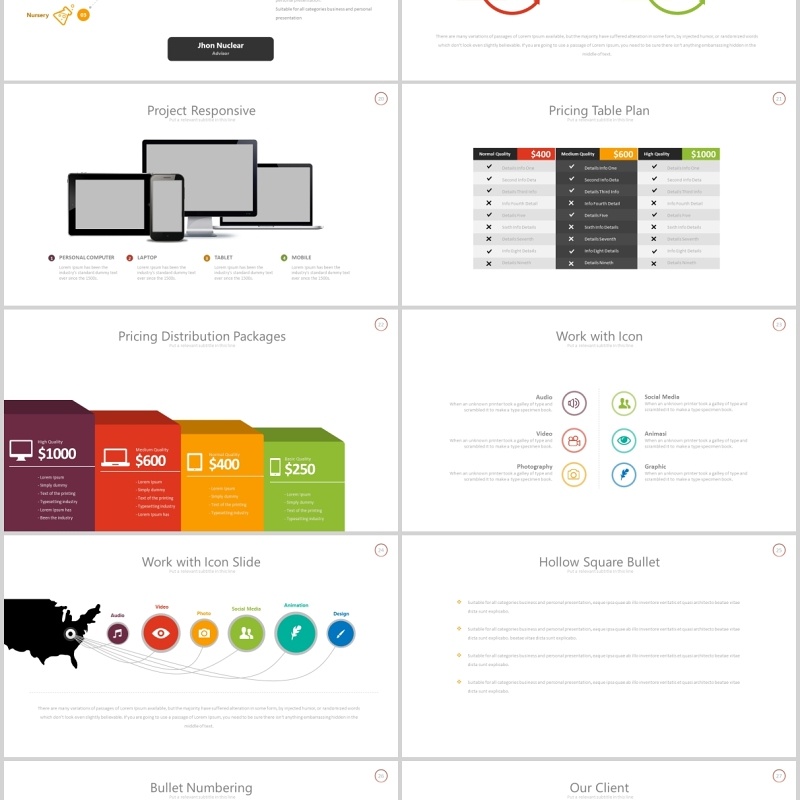 公司组织架构图时间阶梯线PPT可插图排版素材模板Eleven - Powerpoint Template