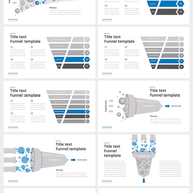 PPT漏斗信息图表 PowerPoint Funnel shape