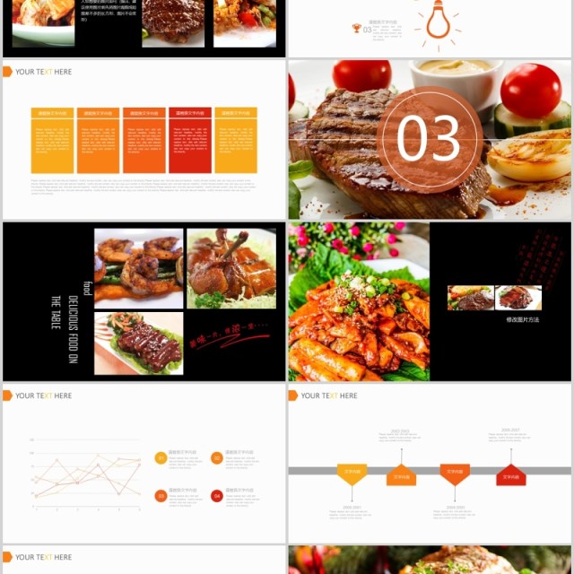 中国美食餐饮文化计划报告宣传PPT模板