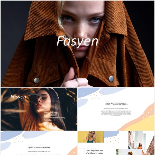 时尚模特摄影展示PPT模板Fasyen Powerpoint Template