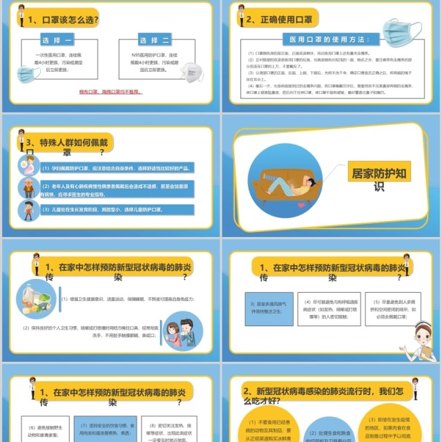 节后复工新型冠状病毒感染肺炎个人防护知识PPT模板