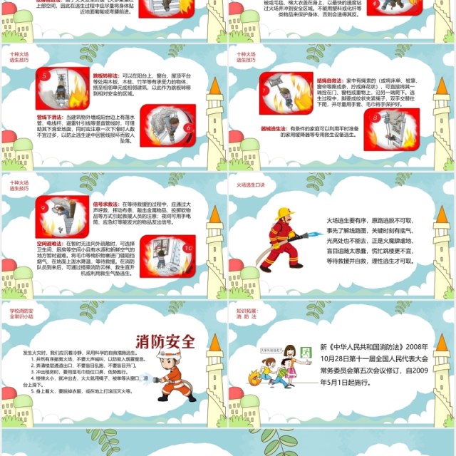 中国小学生消防安全教育课件培训PPT模板 中国小学生消防安全教育课件培训PPT模板