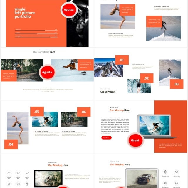 简约红色极限运动项目报告总结可视化图表PPT素材模板agusta powerpoint template 简约红色极限运动项目报告总结可视化图表PPT素材模板agusta powerpoint template
