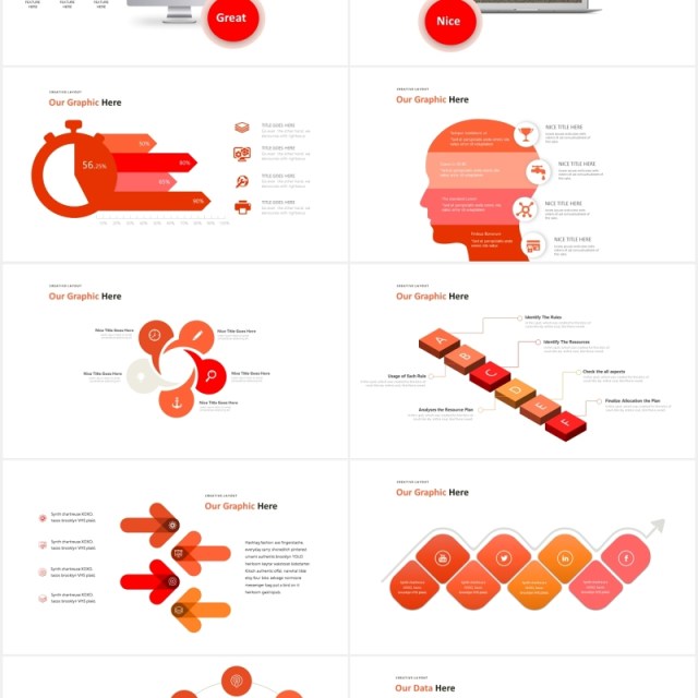 简约红色极限运动项目报告总结可视化图表PPT素材模板agusta powerpoint template