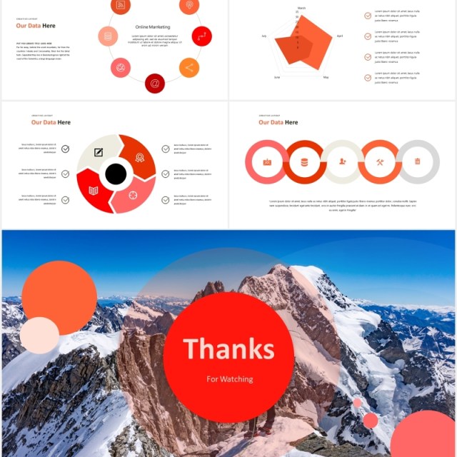 简约红色极限运动项目报告总结可视化图表PPT素材模板agusta powerpoint template