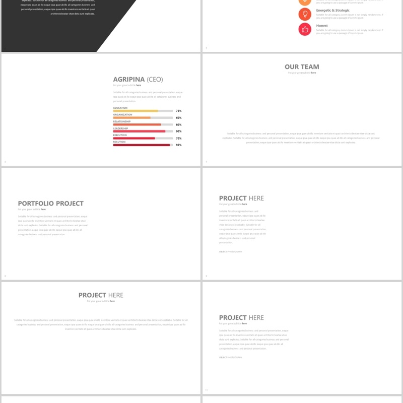 水墨图形高端公司简介PPT信息图表模板AGRIPINA Powerpoint