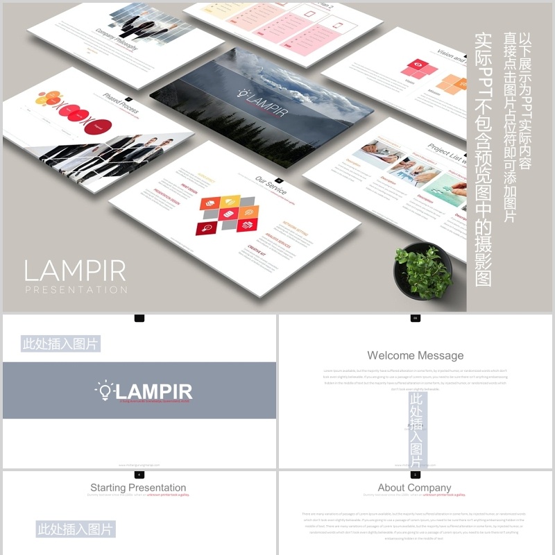 公司宣传介绍组织架构图PPT可视化图表可插图排版模板LAMPIR Powerpoint