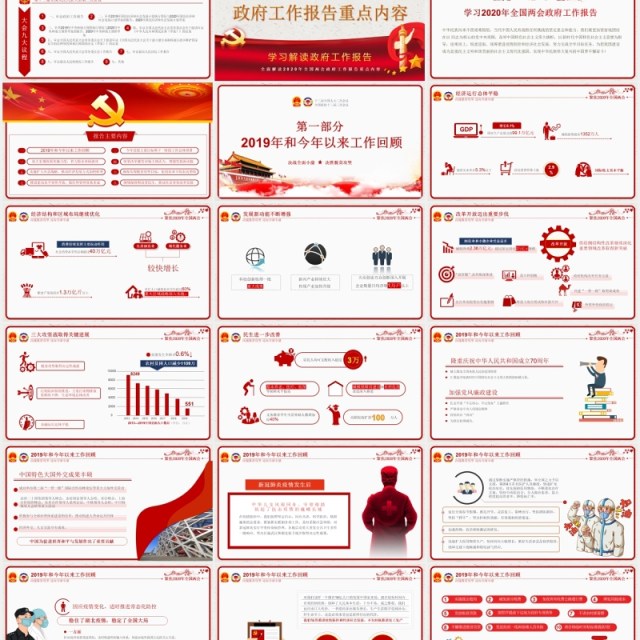 学习解读政府工作报告两会讲稿党建PPT模板