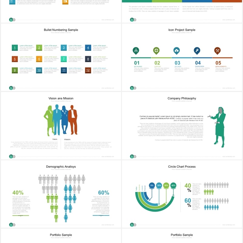 简约商务工作汇报可视化图表PPT模板sumberrejo powerpoint