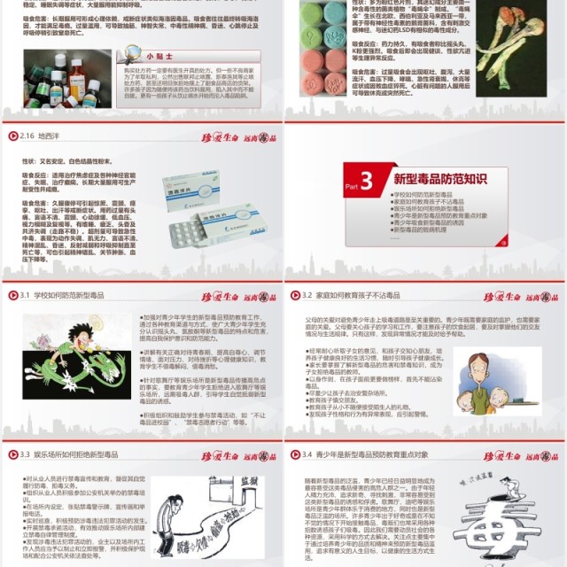 禁毒知识教育宣传课件主题PPT模板 禁毒知识教育宣传课件主题PPT模板