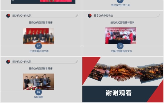 实用商务洽谈会礼仪签约座位安排PPT模板 实用商务洽谈会礼仪签约座位安排PPT模板