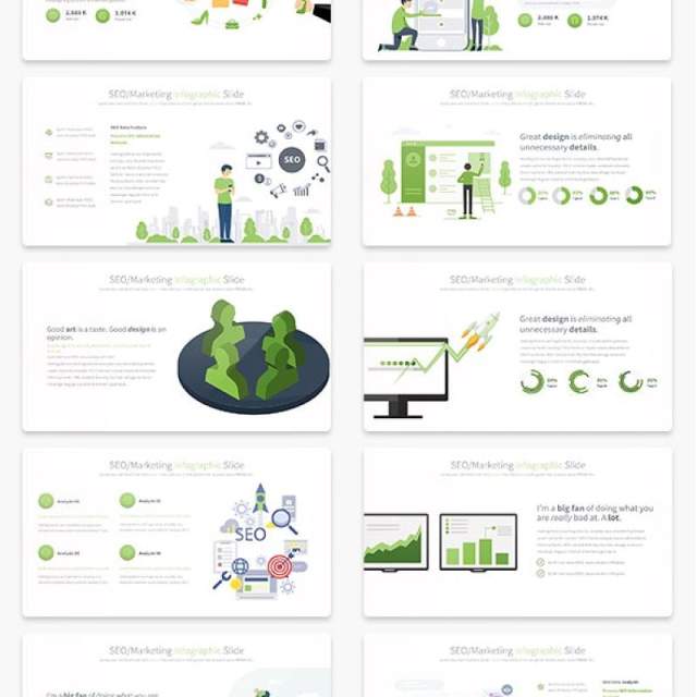 搜索引擎优化营销PPT信息图表模板SEOMarketing PowerPoint Infographics Slides