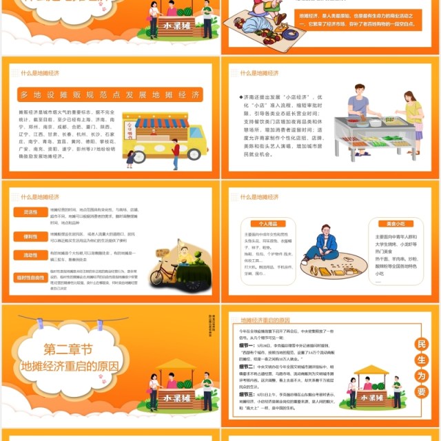 摆摊吧后浪地摊经济PPT模板 摆摊吧后浪地摊经济PPT模板