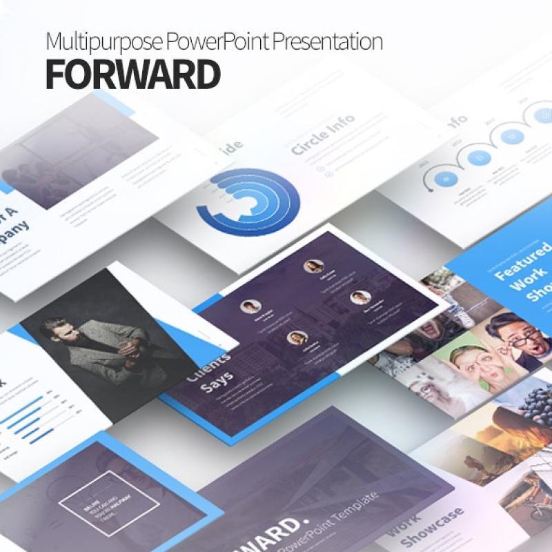 多功能图文版式PPT信息图表模板Forward Multipurpose PowerPoint Presentation Template