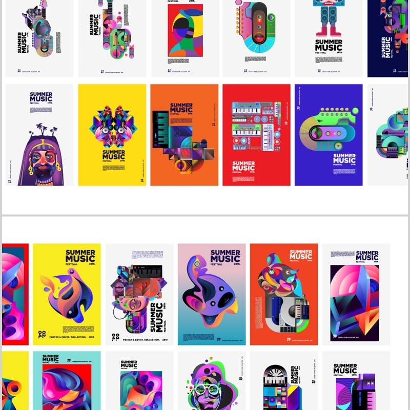 80个潮流音乐主题海报模板AI矢量素材设计背景 80个潮流音乐主题海报模板AI矢量素材设计背景