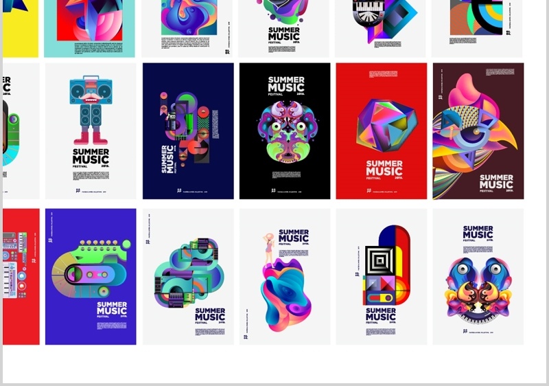 80个潮流音乐主题海报模板AI矢量素材设计背景