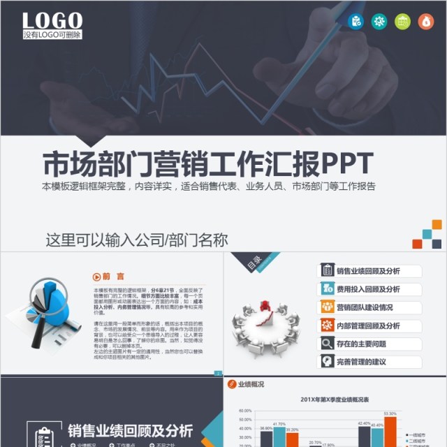 市场部门营销计划工作汇报PPT模板