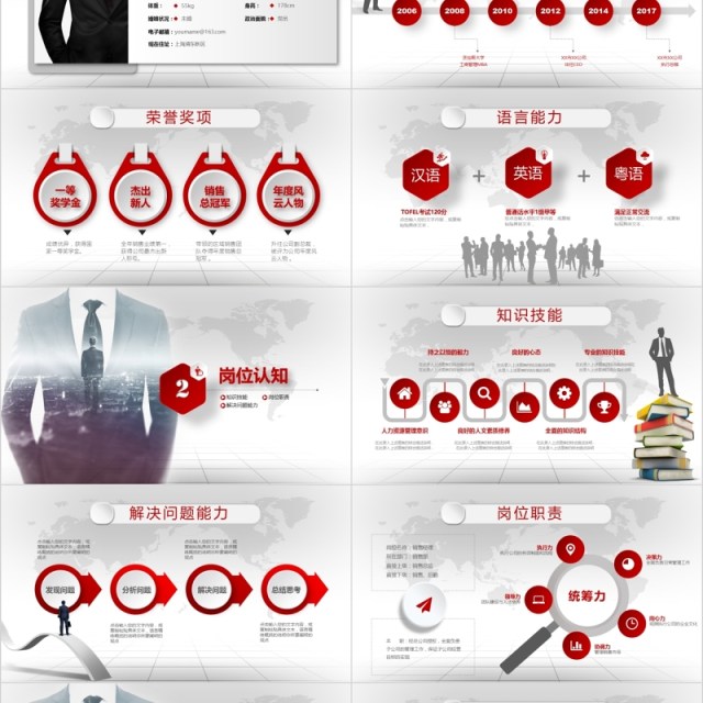 微立体演讲竞聘述职报告简历动态PPT模板