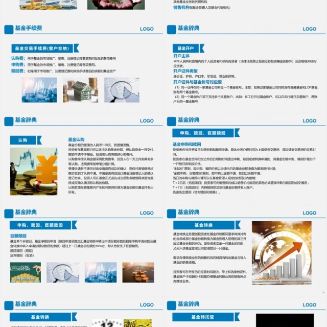 蓝色简约基金基础知识讲解培训PPT模板