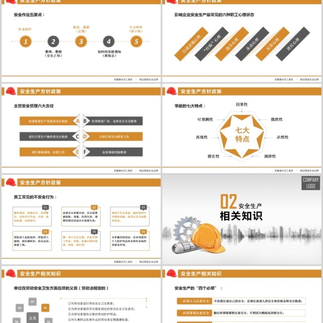 灰色安全培训安全生产PPT模板