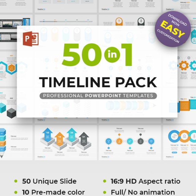 PPT时间轴信息图表素材包 Powerpoint Timelines Pack PPT时间轴信息图表素材包 Powerpoint Timelines Pack