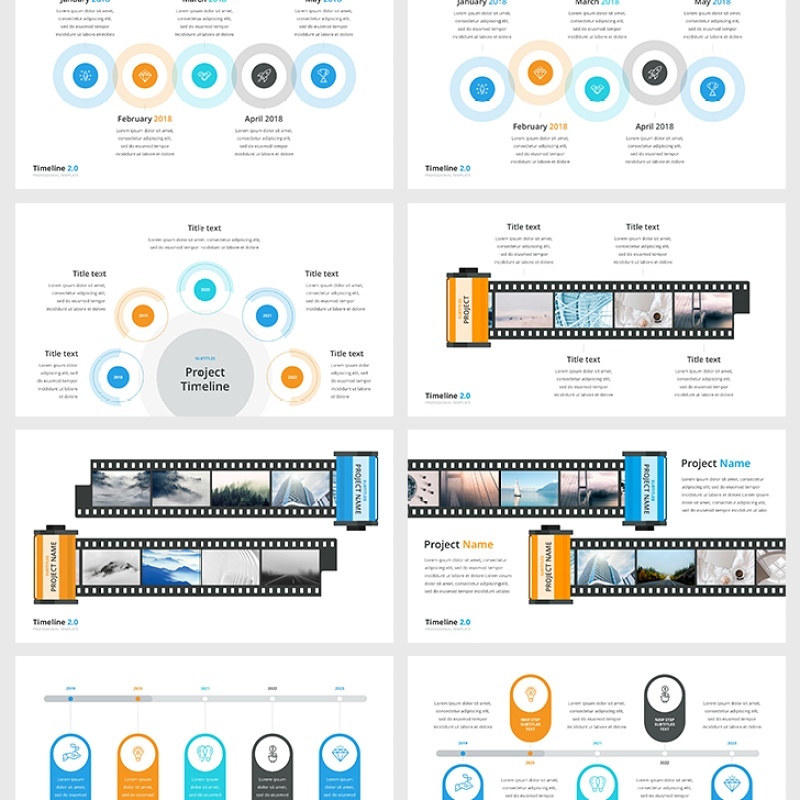 PPT时间轴信息图表素材包 Powerpoint Timelines Pack