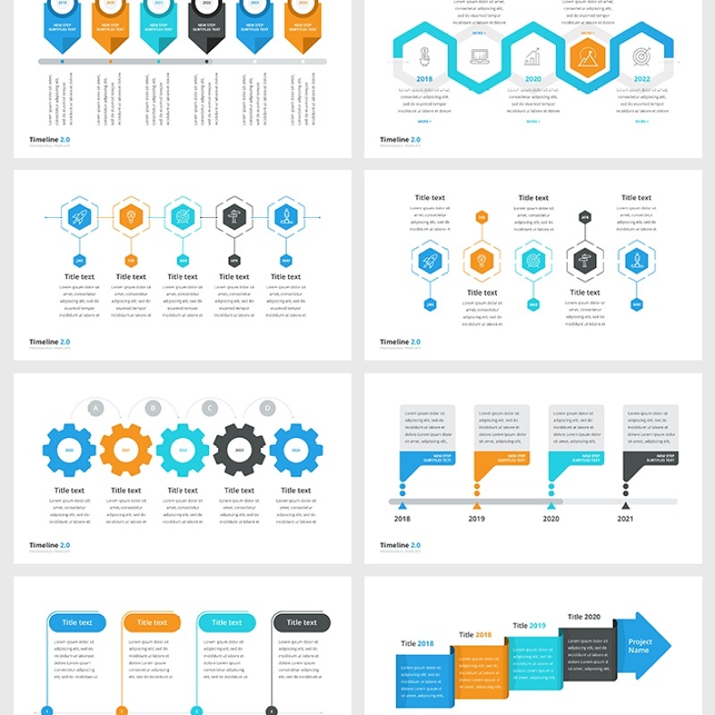 PPT时间轴信息图表素材包 Powerpoint Timelines Pack