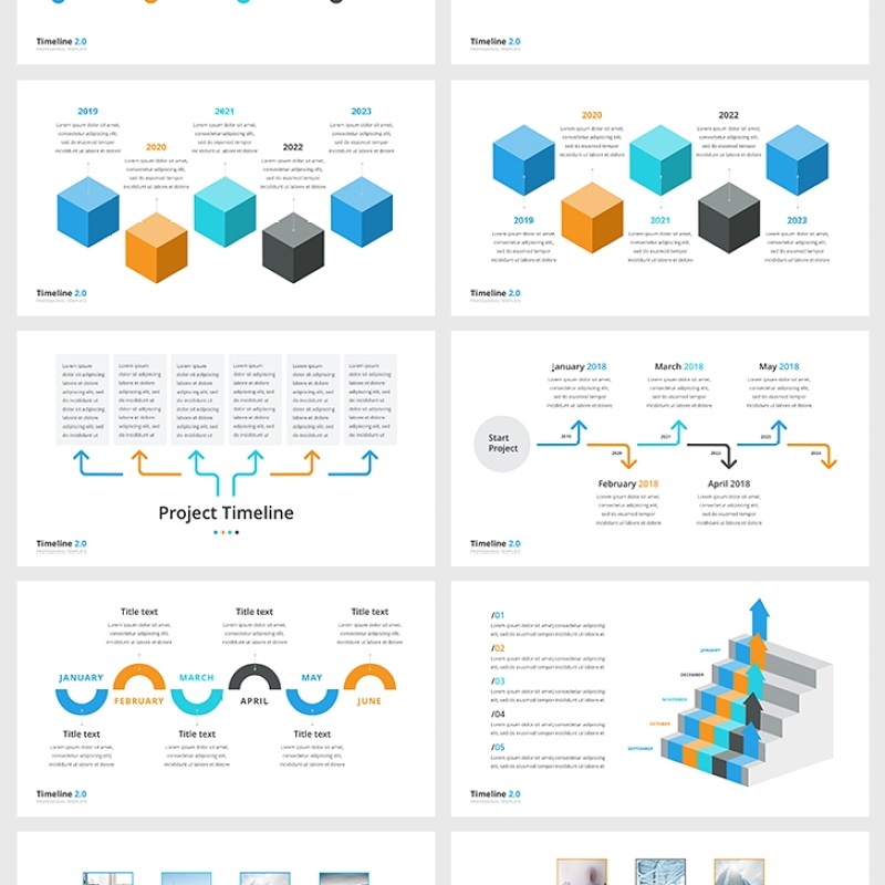 PPT时间轴信息图表素材包 Powerpoint Timelines Pack