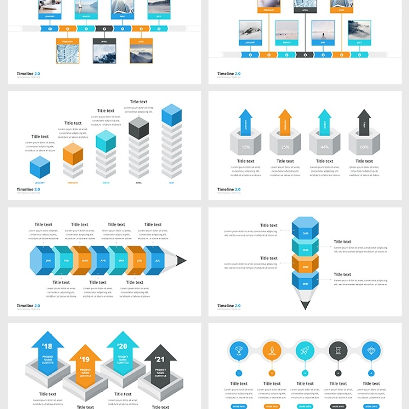 PPT时间轴信息图表素材包 Powerpoint Timelines Pack