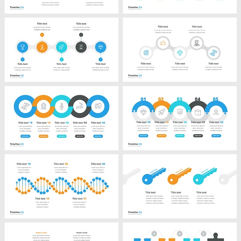 PPT时间轴信息图表素材包 Powerpoint Timelines Pack