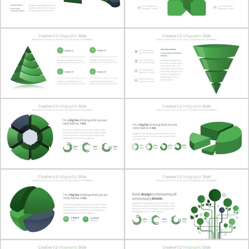 创意PPT信息图表模板Creative V.2 PowerPoint Infographics Slides