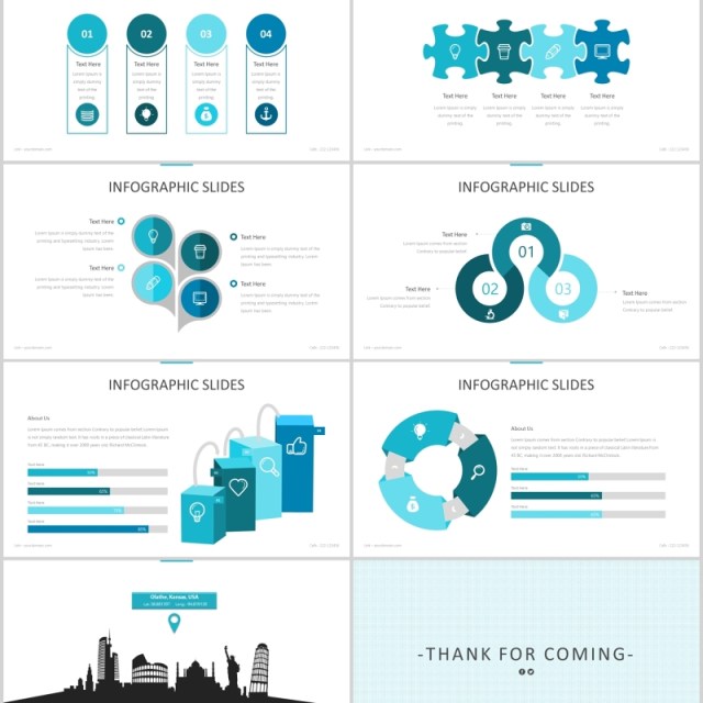 创意圆形商务通用PPT模板版式设计Pune - Powerpoint Template