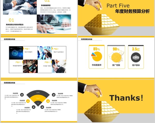 黄色财务预算及经营分析报告PPT模板 黄色财务预算及经营分析报告PPT模板
