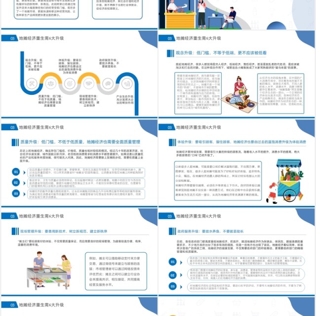 蓝色地摊经济概述行业汇报PPT模板